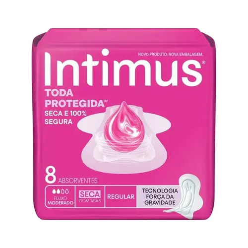 Absorvente Intimus Toda Protegida Seca com Abas 8 Unidades