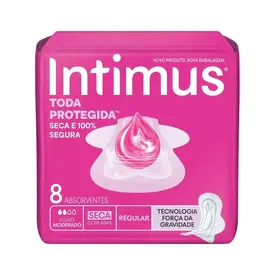 Absorvente Intimus Toda Protegida Seca com Abas 8 Unidades