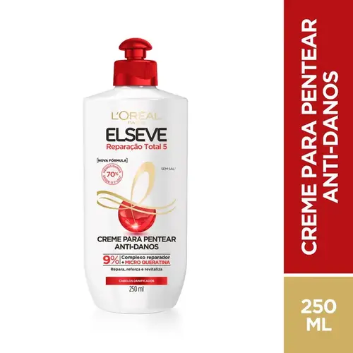 Creme de Pentear Elseve Reparação Total 5 Anti-Danos 250ml