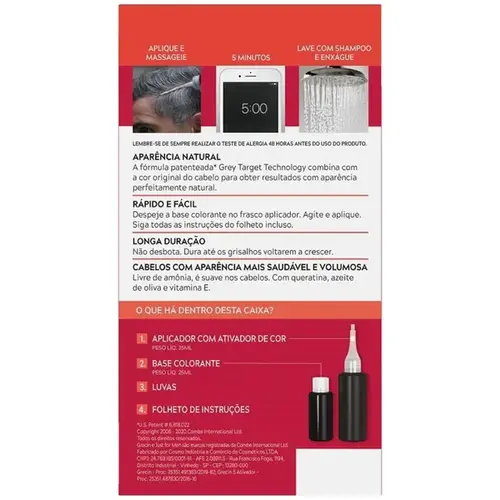 Tonalizante Masculino Grecin 5 Shampoo Color H-40 Castanho Médio Escuro 60ml