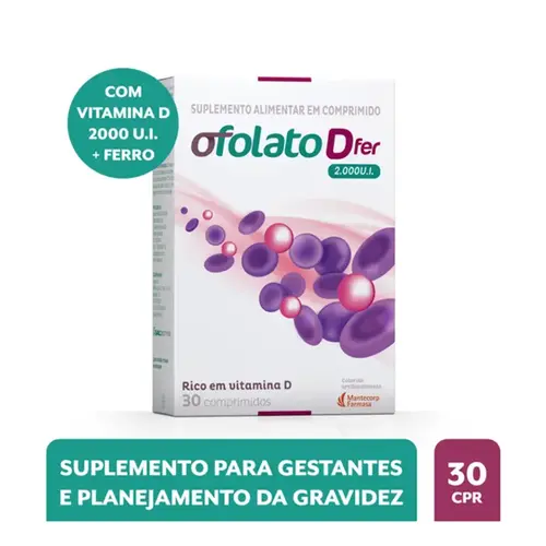 Suplemento para Gestante Ofolato D Fer 2.000UI 30 Comprimidos