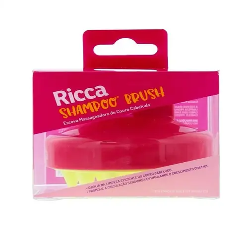 Escova de Cabelo Ricca - Massageadora de Couro Cabeludo Shampoo Brush - 1 Unidade