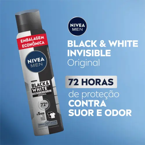 Desodorante Masculino Nivea Men Invisible Black & White Aerosol 200ml