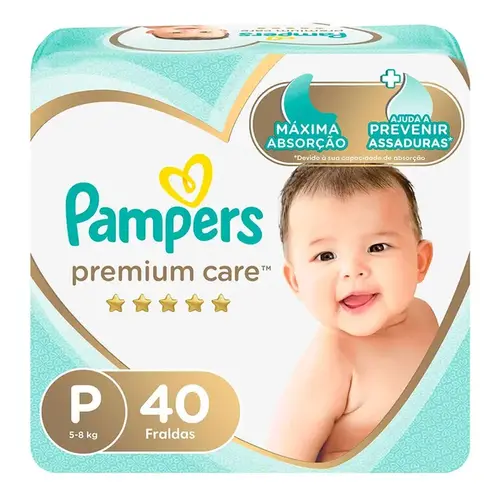 Fralda Pampers Premium Care P 40 Unidades