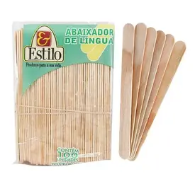 Abaixador de Língua Palito de Madeira - 100 Unidades - Estilo