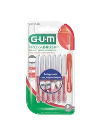 Escova InterDental Gum Proxabrush Fino Cilíndrico 0.8mm 6 Unidades