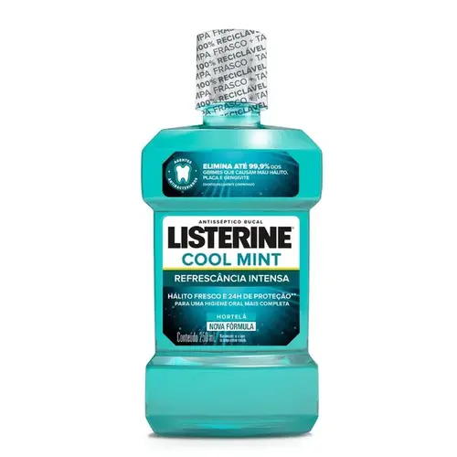 Enxaguante Bucal Listerine Cool Mint Refrescância Intensa Sabor Hortelã 250ml