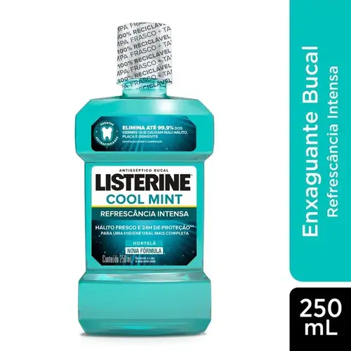 Enxaguante Bucal Listerine Cool Mint Refrescância Intensa Sabor Hortelã 250ml