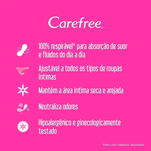 Protetor Diário Carefree Todo Dia sem Perfume 40 Unidades