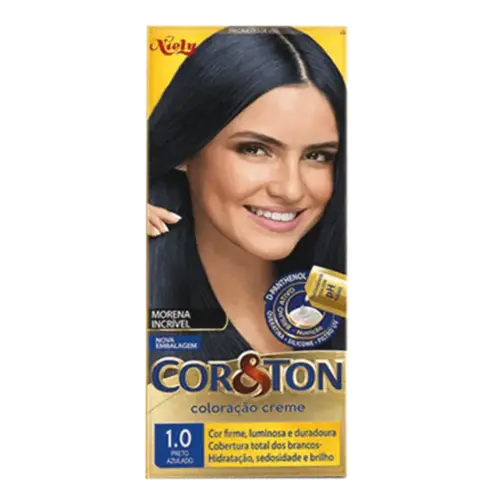 Tintura de Cabelo Cor&Ton 1.0 Preto Azulado 1 Unidade
