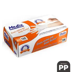 Luva de Látex Medix Com Pó - Tamanho PP - 100 Unidades