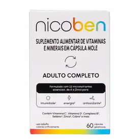 Suplemento Alimentar Nicoben Adulto Completo 60 Cápsulas