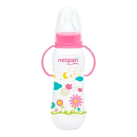 Mamadeira Neopan com Alça Rosa 250ml