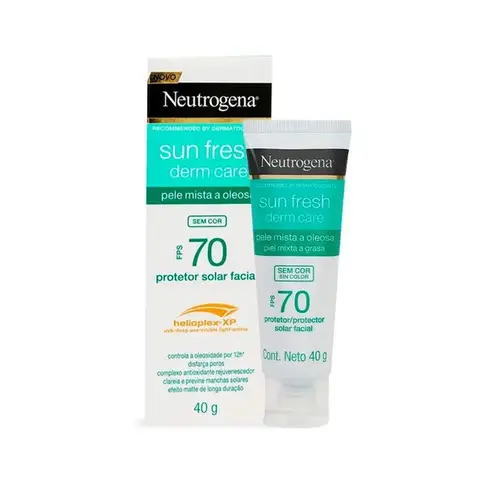 Protetor Solar Facial Neutrogena Sun Fresh Derm Care FPS70 Pele Normal 40g