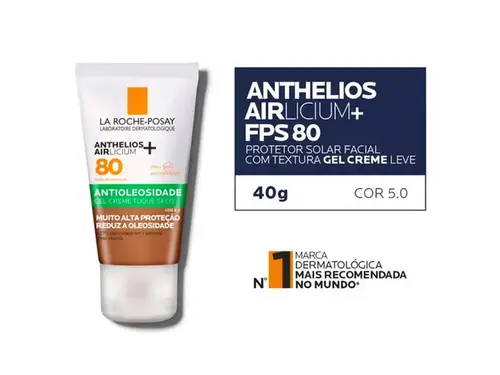 Protetor Solar Facial La Roche-Posay Anthelios Airlicium Antioleosidade FPS80 Cor 5.0 40g