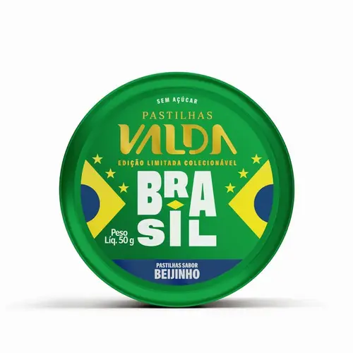 Pastilha Valda World Brasil Beijinho Lata 50g