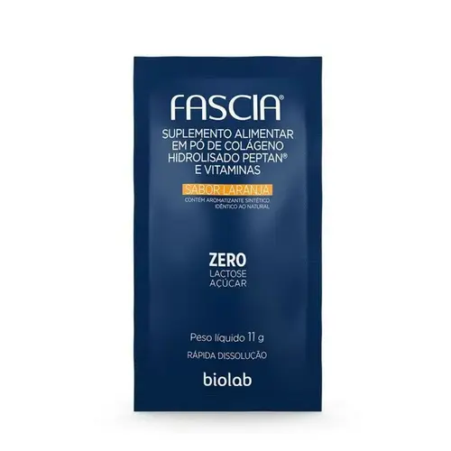 Peptídeos de Colágeno - Fascia Sabor Laranja 30 Sachês de 11g - Biolab