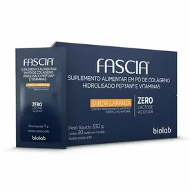 Peptídeos de Colágeno - Fascia Sabor Laranja 30 Sachês de 11g - Biolab