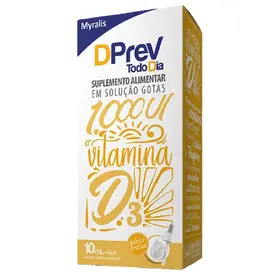 Vitamina D - Dprev Todo Dia 1.000UI Gotas 10ml - Myralis