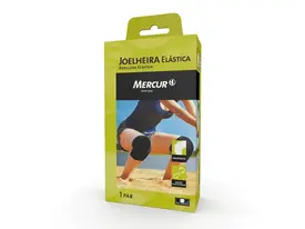 Joelheira Mercur Esporte - Tamanho M - Preta - 1 Unidade