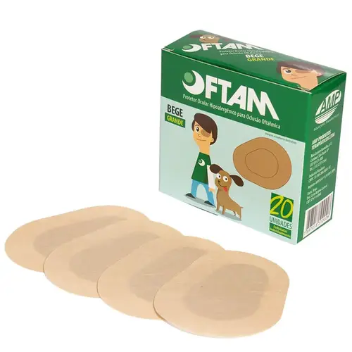 Protetor Ocular Oftam Bege Grande - 20 Unidades