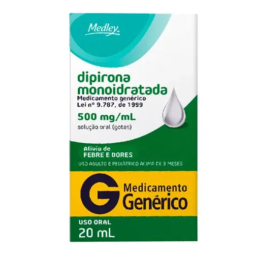 Dipirona Sódica 500mg/ml Genérico Medley 20ml Gotas