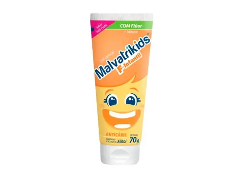 Creme Dental Infantil Malvatrikids F-Infantil Anticárie Tutti-Frutti 70g