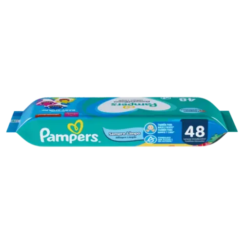 Lenço Umedecido Pampers Splash Baby Shark 48 Unidades