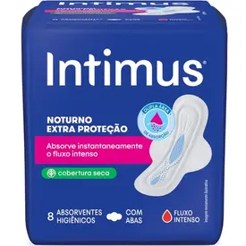 Absorvente Intimus Gel Noturno Seca com Abas 8 Unidades