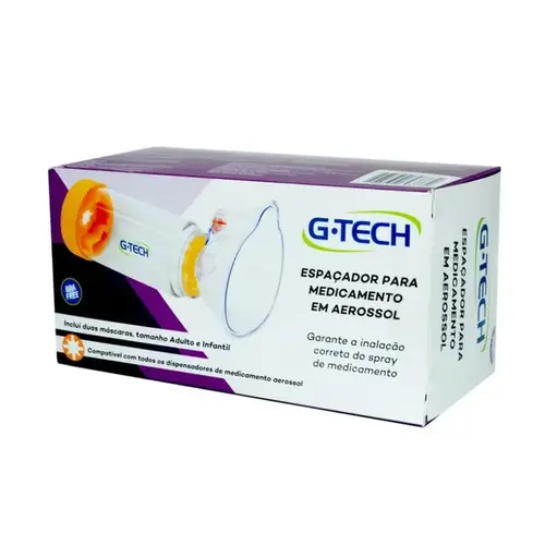 Espaçador para Medicamento Clear Adulto e Infantil G-Tech