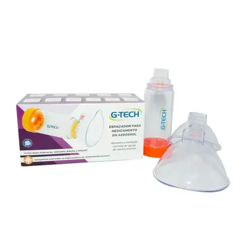 Espaçador para Medicamento Clear Adulto e Infantil G-Tech