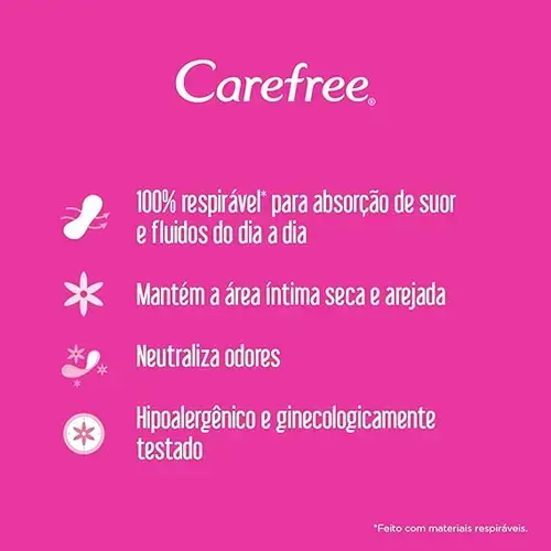 Protetor Diário Carefree Proteção sem Perfume 80 Unidades