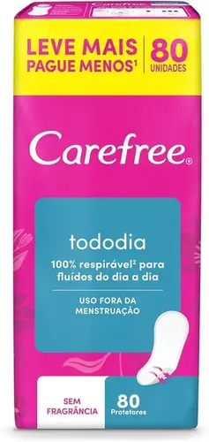 Protetor Diário Carefree Proteção sem Perfume 80 Unidades
