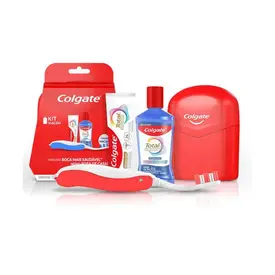 Kit Viagem Colgate Total Prevenção Ativa Enxaguante Bucal Sem Álcool 60ml + Pasta de Dente 30g + Escova de Dente