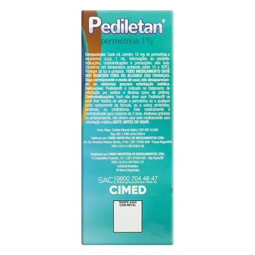 Pediletan 10mg Loção para Piolhos e Lêndeas 60ml