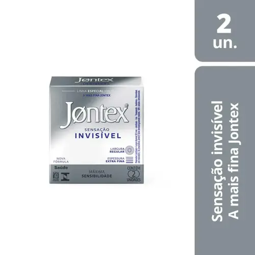 Preservativo Jontex Sensação Invisível Ultrafino com 2 Unidades
