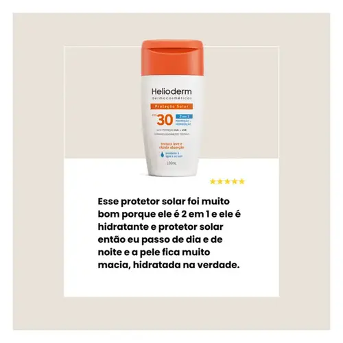 Kit Protetor Solar Helioderm Suncare FPS30 120ml + Protetor Facial FPS50 50g