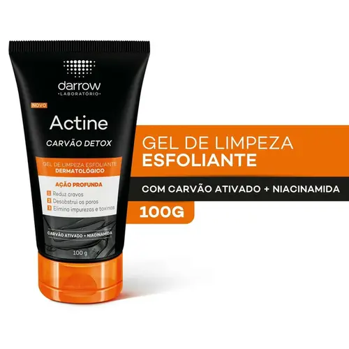 Gel de Limpeza Actine Esfoliante Carvão Detox Darrow 100g