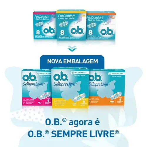 Absorvente Interno OB Sempre Livre ProComfort Médio 8 Unidades