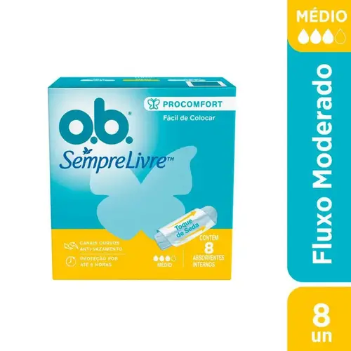 Absorvente Interno OB Sempre Livre ProComfort Médio 8 Unidades