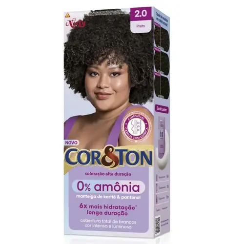 Tintura Cor&Ton Sem Amônia Preto 2.0 - 1 Unidade