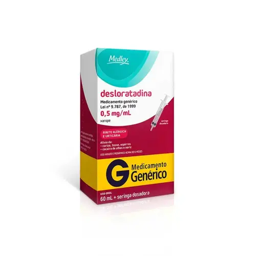 Desloratadina 0,5mg/ml - Xarope com 60ml - Medley - Genérico