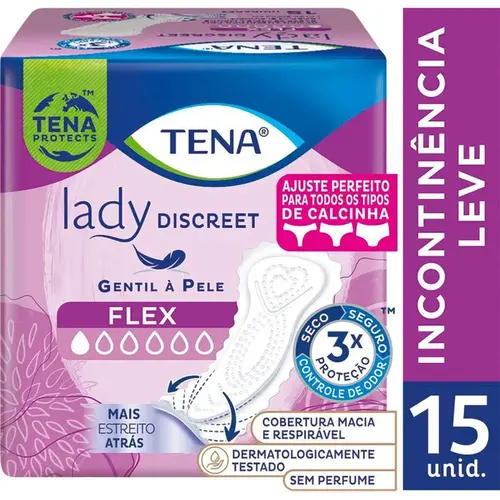 Protetor Diário Tena Lady Discreet Flex 15 Unidades