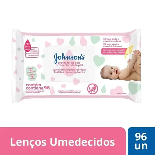 Lenço Umedecido Johnson's Baby Extra Cuidado 96 Unidades