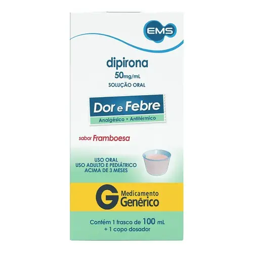 Dipirona Monoidratada 50mg/ml - Solução Oral 100ml - EMS - Genérico