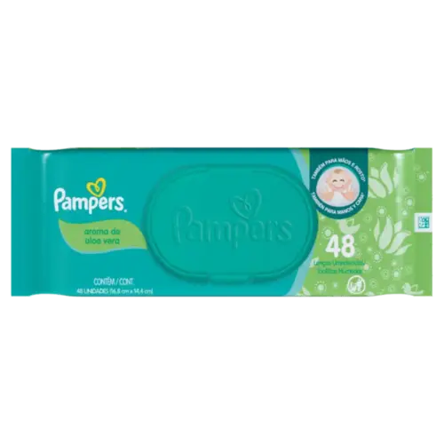 Lenço Umedecido Pampers Aloe Vera 48 Unidades