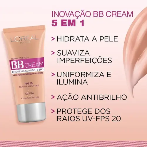 Base L'Oréal Paris BB Cream 5 em 1 - Pele Morena FPS20 - 30ml