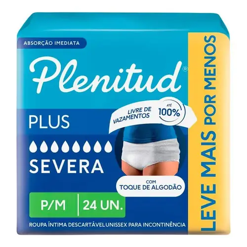 Roupa Íntima Descartável Plenitud Protect Plus para M Unissex 24 Unidades