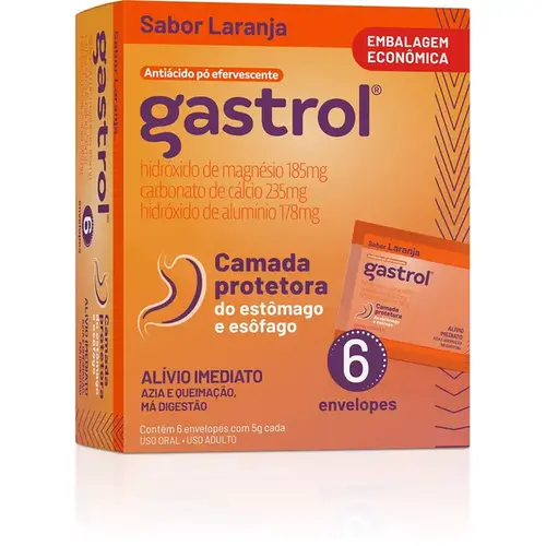 Gastrol Sabor Laranja 6 Envelopes com 5g cada