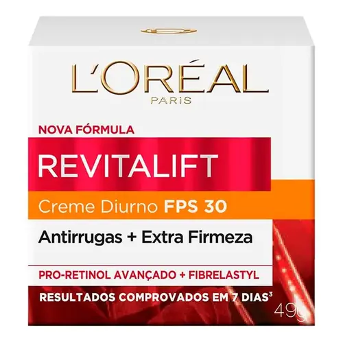 Creme Facial Antirruga L'Oréal Paris Revitalift Diurno FPS18 Antirrugas + Firmeza 49g